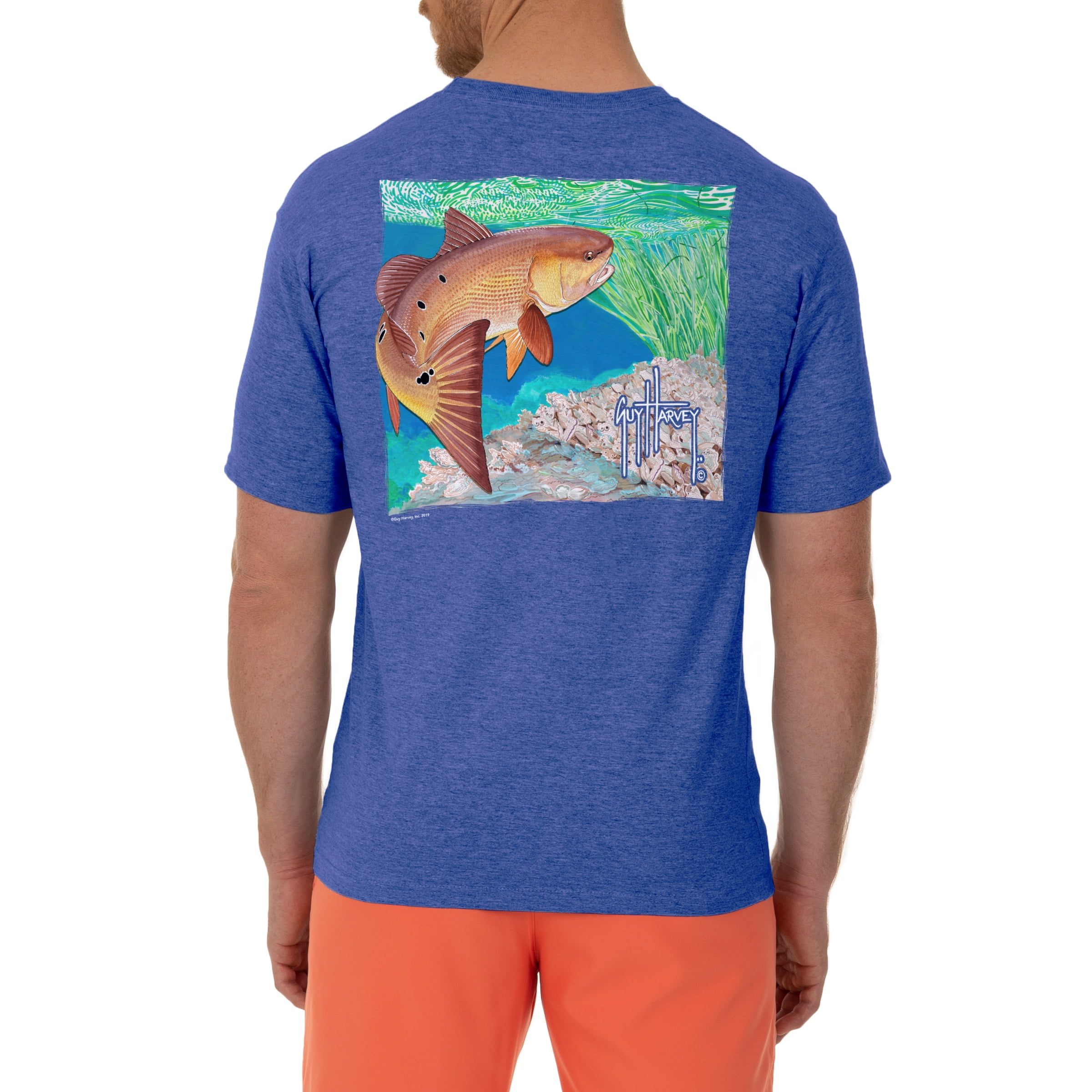 Guy Harvey Mens Inshore Catch Redfish Short Sleeve Botswana Ubuy