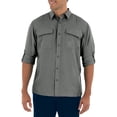 thumbnail image 1 of Guy Harvey Men's Long Sleeve Heather Textured Cationic Fishing Shirt, Charcoal, Medium, 1 of 7