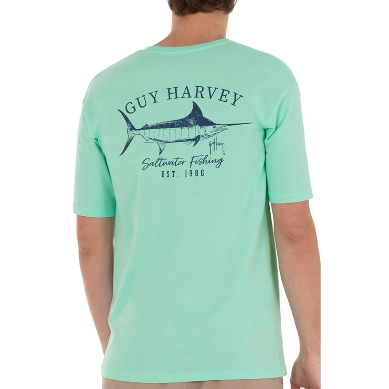 Guy Harvey Men's Marlin Sketch T-Shirt Green Size XL