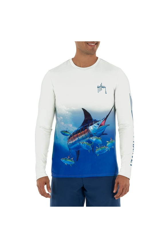 Men's Marlin and Tuna Sun Protection White Top