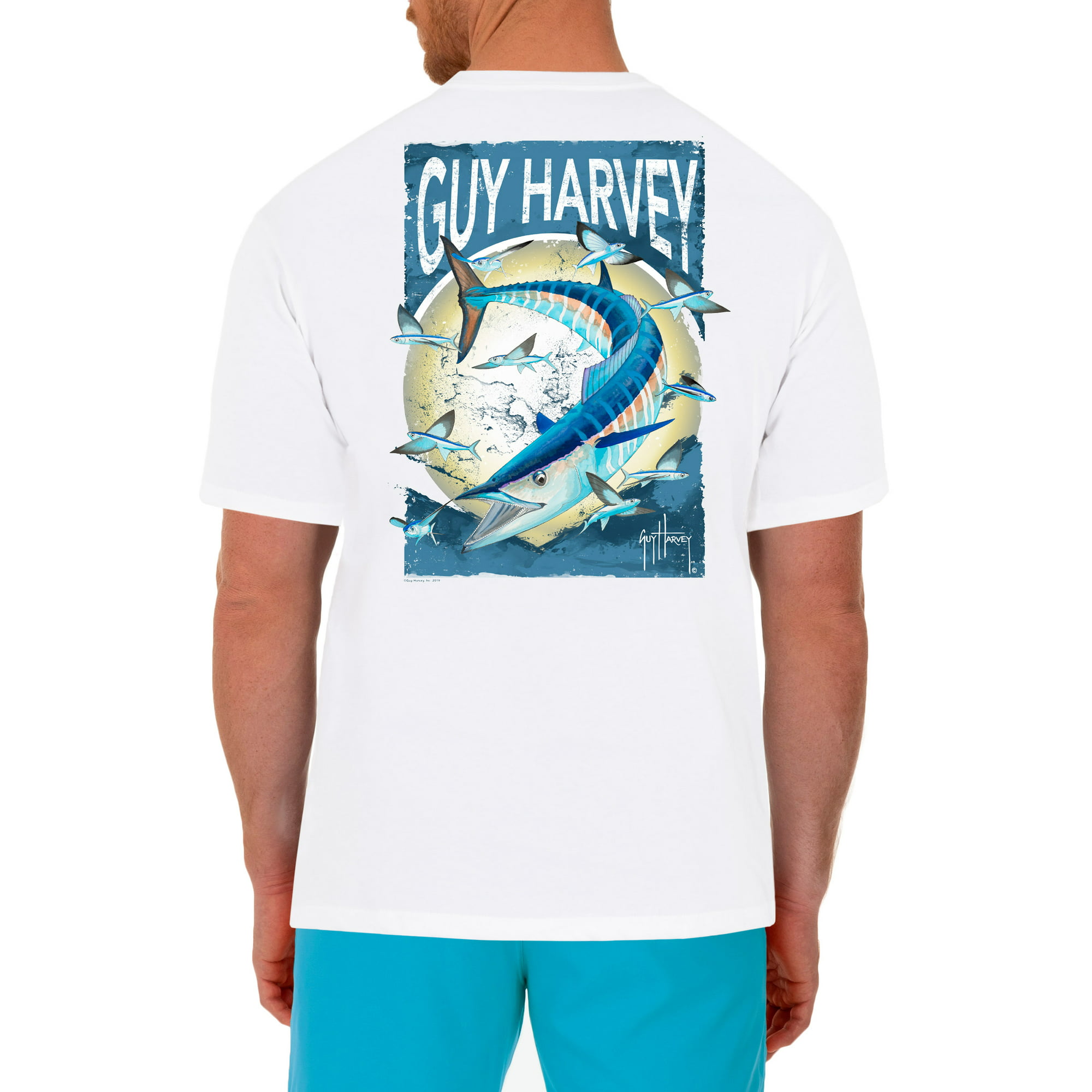 Guy Harvey Men's Offshore Haul Wahoo Short Sleeve Pocket, 40% OFF