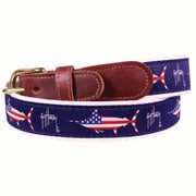 Guy Harvey Men s Patriotic USA Marlin Leather Ribbon Bel