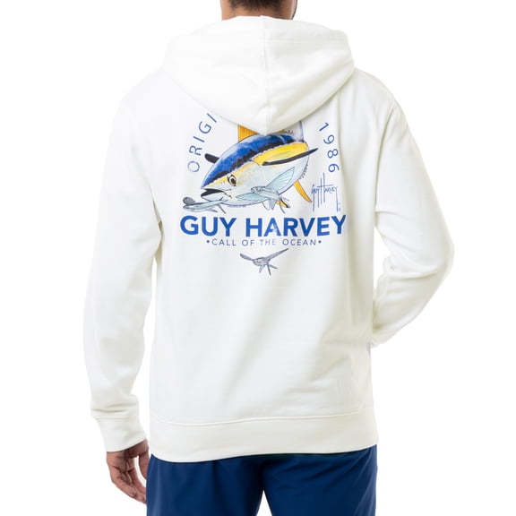 Guy Harvey Men's Tuna Core Fleece - White 2X-Large
