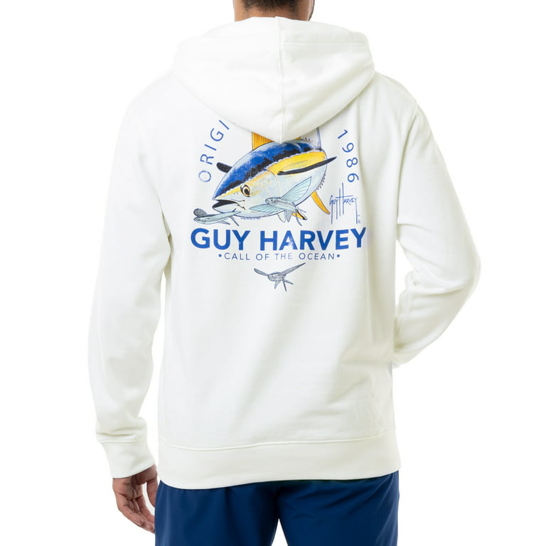 Guy Harvey Men's Tuna Core Fleece - White Medium 
