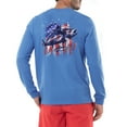 thumbnail image 1 of Guy Harvey Men's Tuna Stars Long Sleeve Sun Protection UPF 50+ Top - Azure Blue Small, 1 of 4