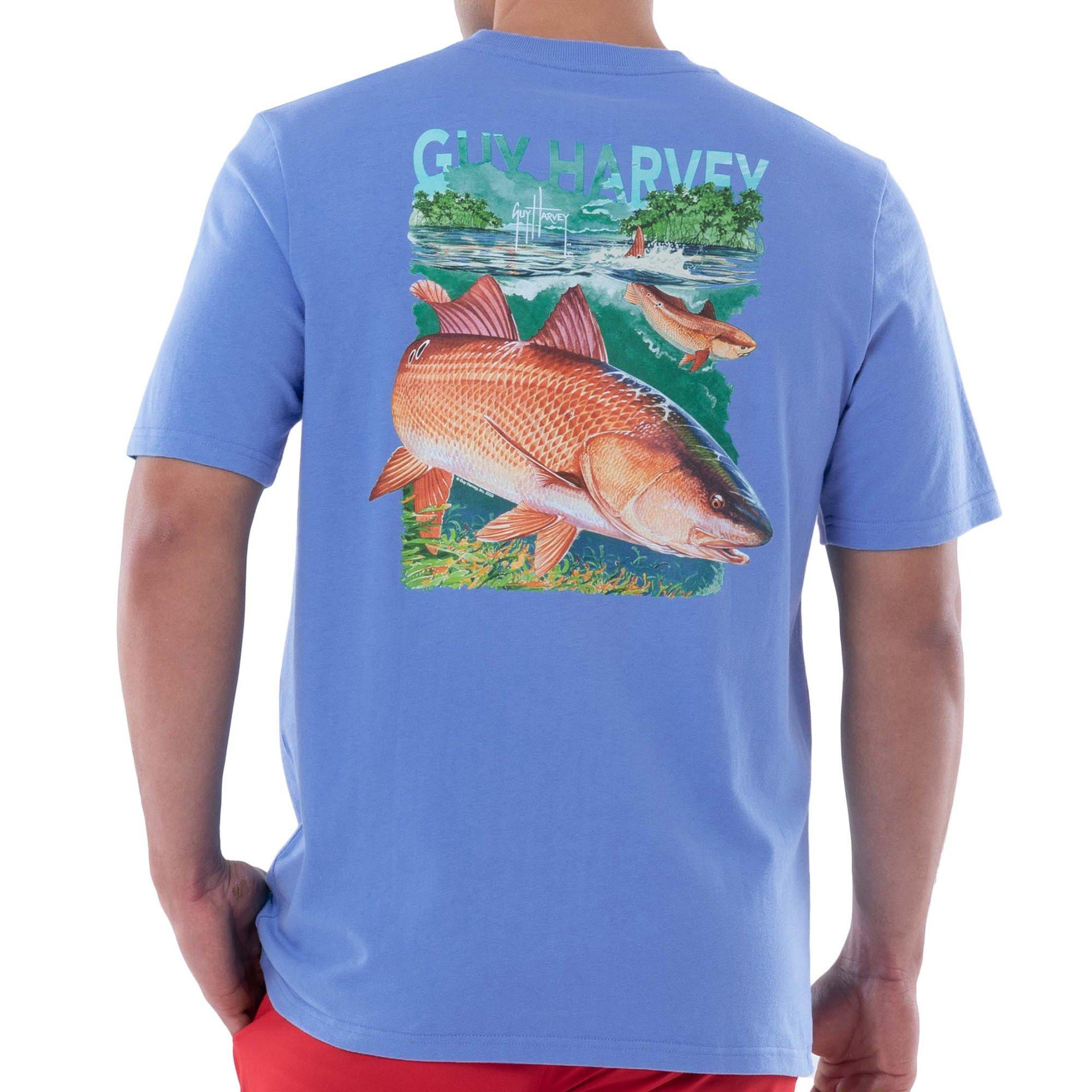 Guy Harvey Mens Big Red Snapper Fish Short Sleeve T-Shirt XX