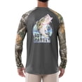 thumbnail image 1 of Guy Harvey Men's Raglan Sleeve Sun Protection Top Large Dark Shadow/Jumping Bass, 1 of 2