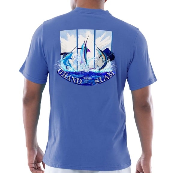 Guy Harvey Mens Grand Slam Short Sleeve T-Shirt Small Purple