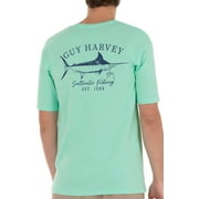 Guy Harvey Mens Marlin Sketch T-Shirt Large Beach glass blue