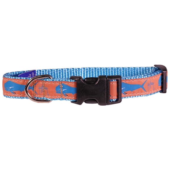 Guy Harvey Orange and Blue Bull Dolphin Dog Collars