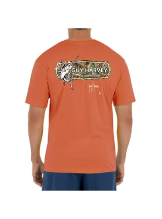 Guy Harvey Men's Jumping Marlin Ii Realtree Short Sleeve Pocket T-shirt -  Dusty Orange Xx Large : Target