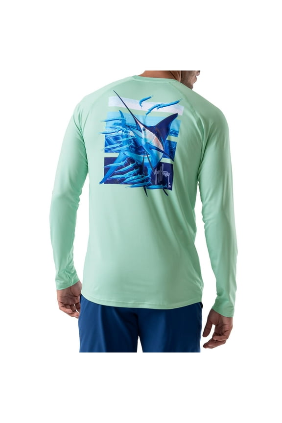 Sail Stripes Ls Sun Protection Tee Beach Glass (Beach Glass/Sail Stripes, 3X-Large)