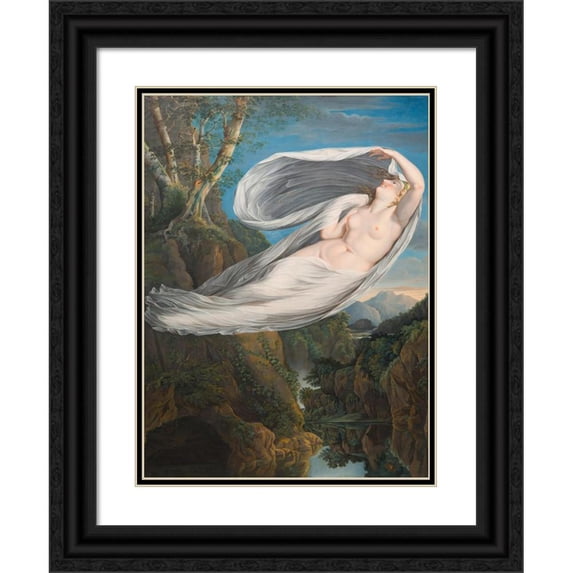 Guy Head 15x18 Black Ornate Wood Framed Double Matted Museum Art Print Titled - Echo Flying from Narcissus (1795-1798)