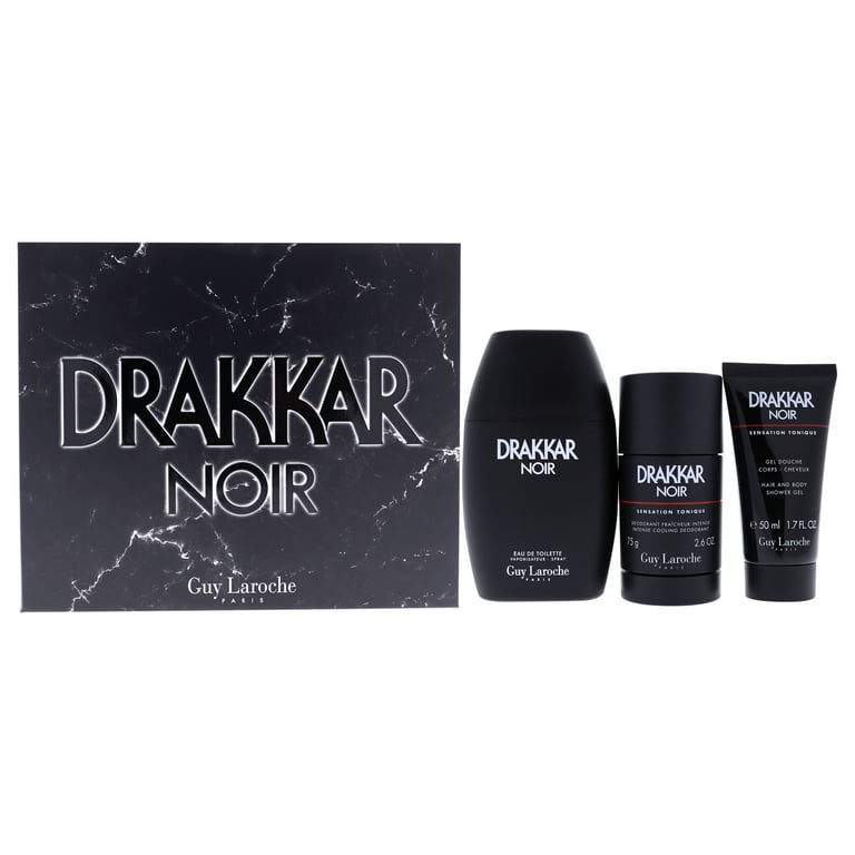 香水セット , Eros, Drakkar Noir Guy Laroche Drakkar Noir Cologne - 3 Pc Gift Set with 3.4oz EDT