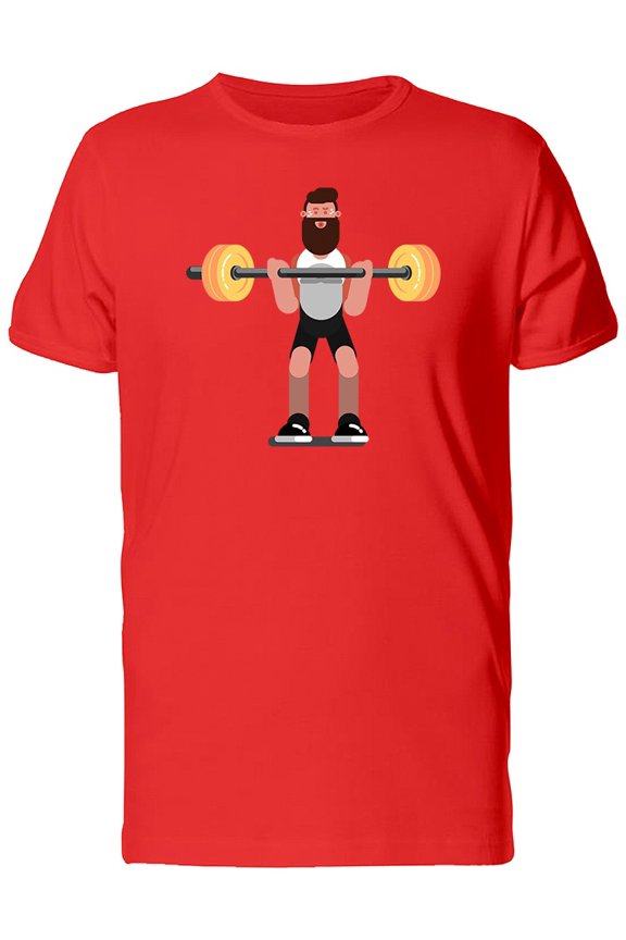 Guy Lifting Doodle T-Shirt Men -Image by Shutterstock, Male Medium