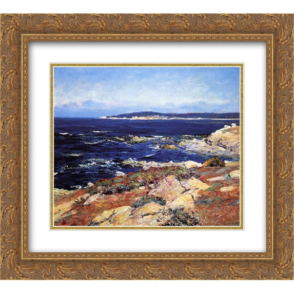 Guy Rose 2x Matted 22x20 Gold Ornate Framed Art Print 'Carmel Seascape'