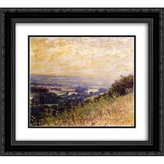 Guy Rose 2x Matted 24x20 Black Ornate Framed Art Print 'The Distant Town'