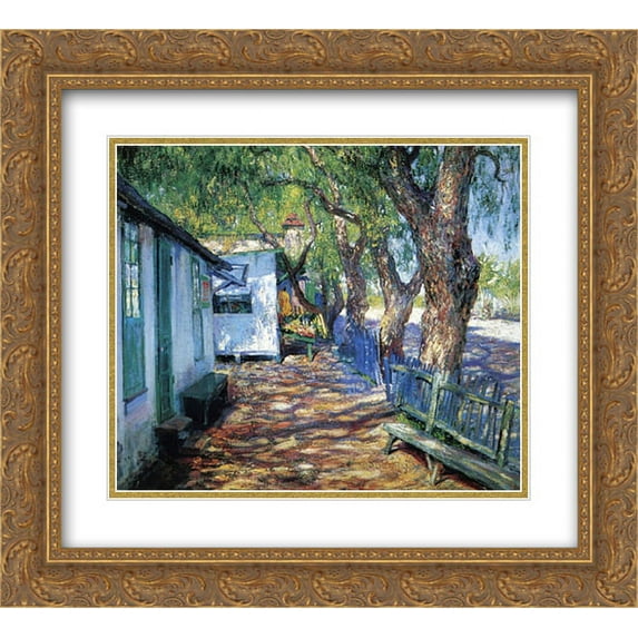Guy Rose 2x Matted 24x20 Gold Ornate Framed Art Print 'San Gabriel Road'