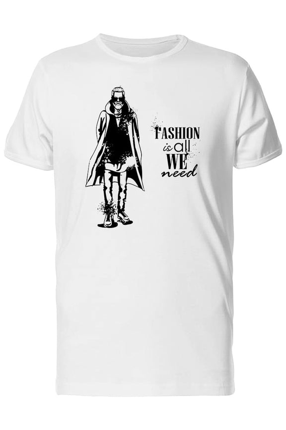 Guy With Coat Fashion Sketch T-Shirt Men -Image by Shutterstock, Male Medium
