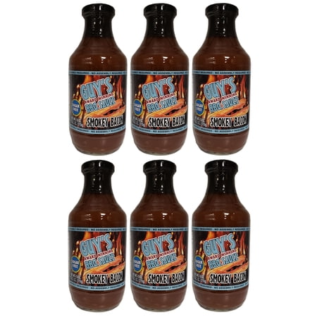 Guy's Award Winning Sugar Free BBQ Sauce (18oz) Size: 6-Pack, Flavor: Smokey Bacon