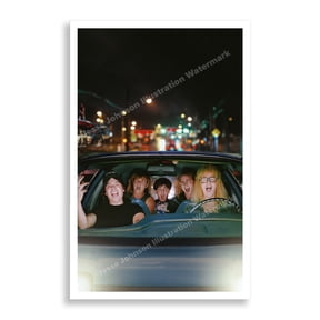 Guy's Night Out Waynes World Poster 11x17  Bohemian Rhapsody Car Scene | Mike Myers & Dana Carvey Wall Art | Classic 90s Comedy Movie Print Poster Jesse Johnson Illustration