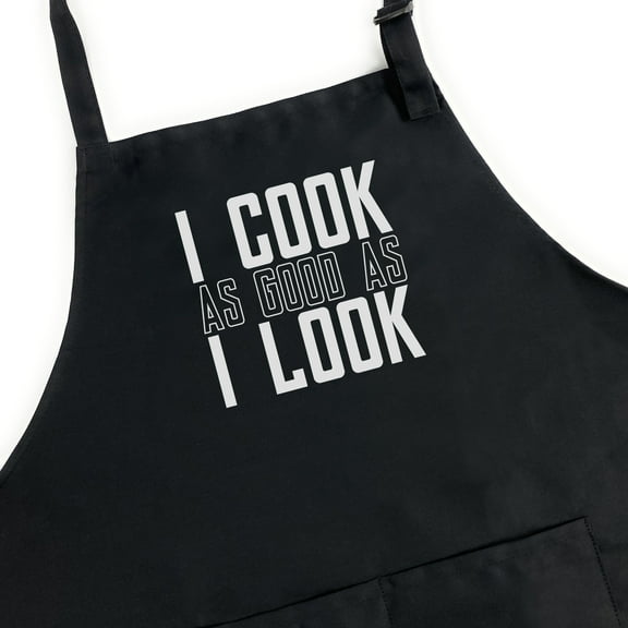 GuyAprons I Cook As Good As I Look Apron, Funny Apron for Men, BBQ Grill Apron, Funny Apron for Dad