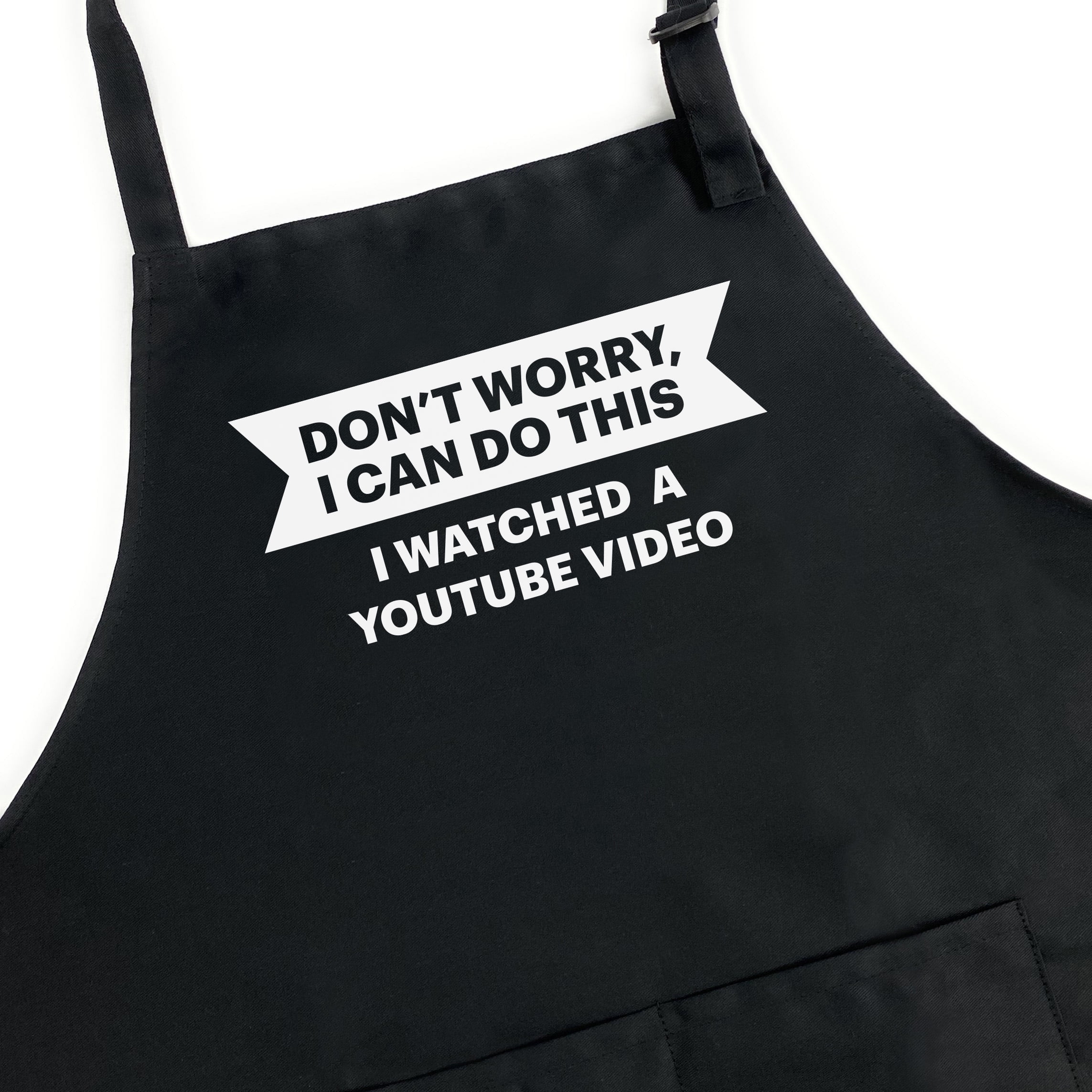 GuyAprons I Watched a YouTube Video Apron, Funny Apron for Men, BBQ Grill Apron, Funny Apron for Dad