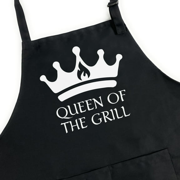 GuyAprons Queen Of The Grill Apron, Funny Apron for Women, BBQ Grill Apron, Funny Apron for Moms
