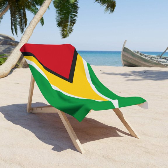 Guyana Flag Beach Towel | Quality  Long Lasting - 2 Sizes | Guyanese Pride