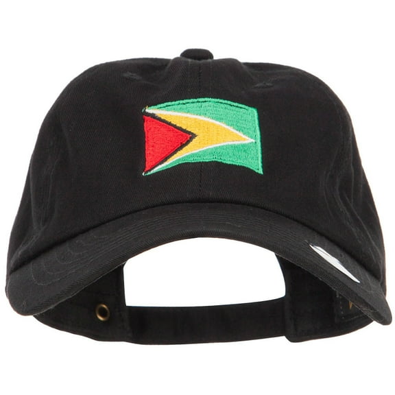 Guyana Flag Embroidered Unstructured Cap - Black OSFM