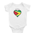 thumbnail image 1 of Guyana Flag Heart Love Funny Baby Bodysuit Boy Girl Clothes, 1 of 5