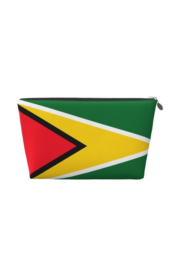 Guyana Flag Purse Organizer Handbags Totes Leather Zipper Printing Bag For Women Travel Toiletry Bag
