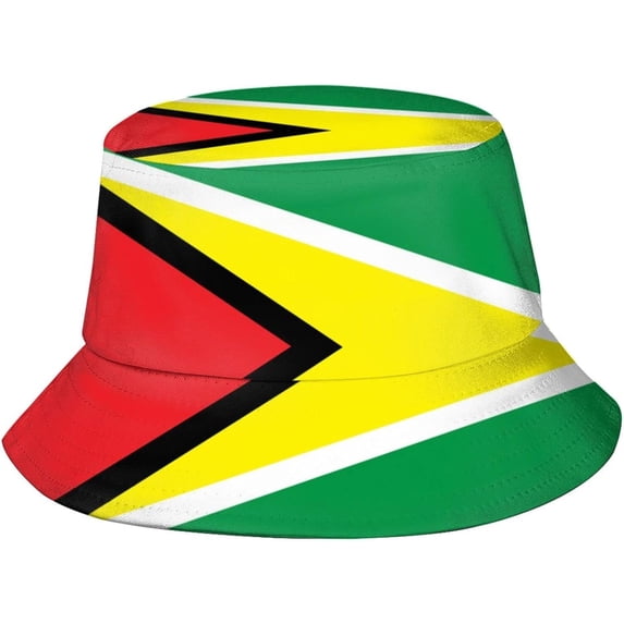 Guyana Flag Sun Cap Unisex Bucket Hats,Packable Fisherman Hats Outdoor Summer Travel Hiking Beach Caps for Men Women