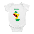 thumbnail image 1 of Guyana Map Flag Cute Baby Rompers Bodysuit (White, 6-12 Months), 1 of 5