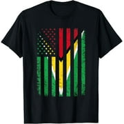 Guyana USA Flag 4th of July American Guyanese Flag T-Shirt