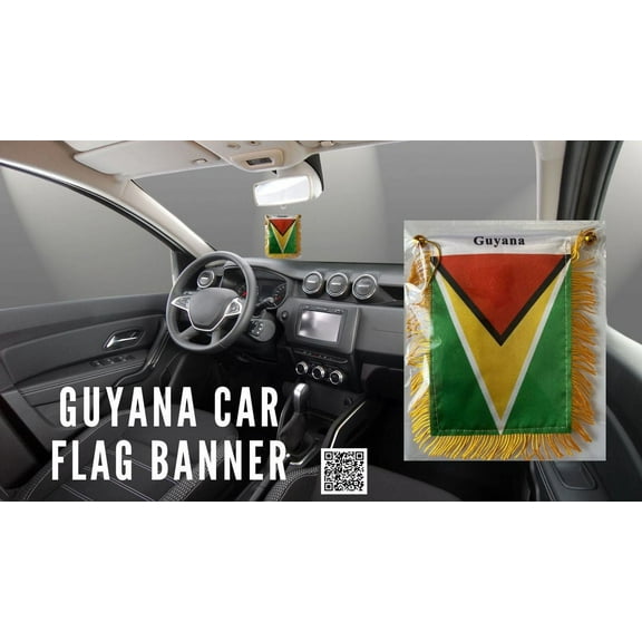 Guyanese Flag window hanging mini banner