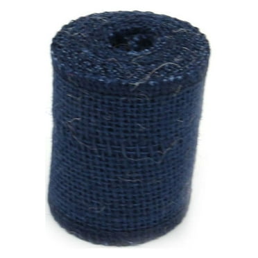 Guyelim Burlap ribbon roll 2M Jute Burlap Ribbon Roll for Christmas Decoration (Dark Blue)