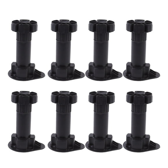 Guyelim Table Leg 8pcs Thicken Adjustable Height Furniture Legs Plastic Table Legs for Sofa Cabinet Foot Support Furniture Accessories (100-120 Black)