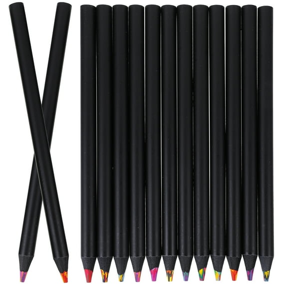 LABSERRON Color Pencils Set Black 12Pcs For Students Daily Painting Use