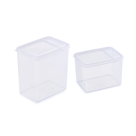 Guyelim food containers 2PCS Transparent Box Storage Tanks Cereal Containers Plastic Clear Keepers for Kitchen Food Storage Rice Grain Cereal Oatmeal Sugar Nuts Beans Size 1.2L and 1.8L