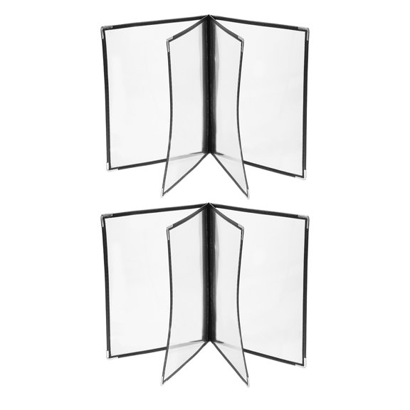 Guyelim 2-Pack Clear Commercial Menu Holders for Restaurants, 4 8-View Menu Covers, Menu Book Holders