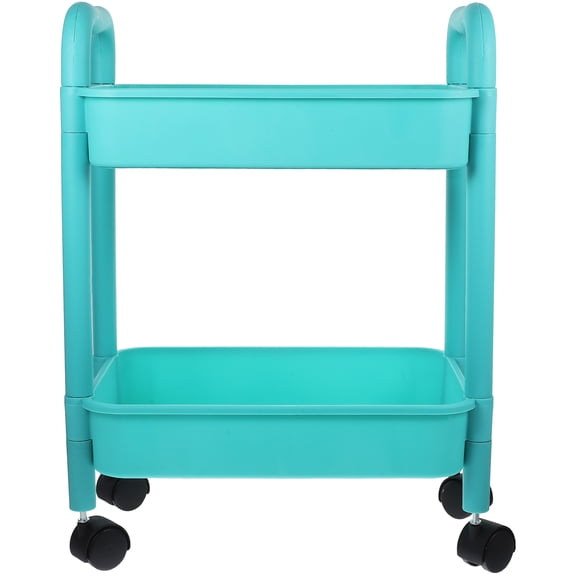 2 layer Rolling Storage Cart with Shelf Floor Type Storage Rack