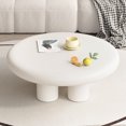thumbnail image 1 of Guyii 31.69" Cream White Coffee Table, Round Coffee Table with 4 Legs, Modern Tea Table for Living Room, 1 of 8