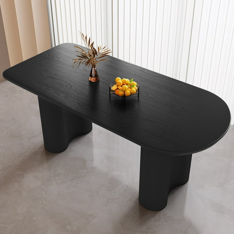Guyii 62.99 Black Dining Table Kitchen Table for 4 6 People Rectangular Dining Table for Kitchen Dining Room Table Only