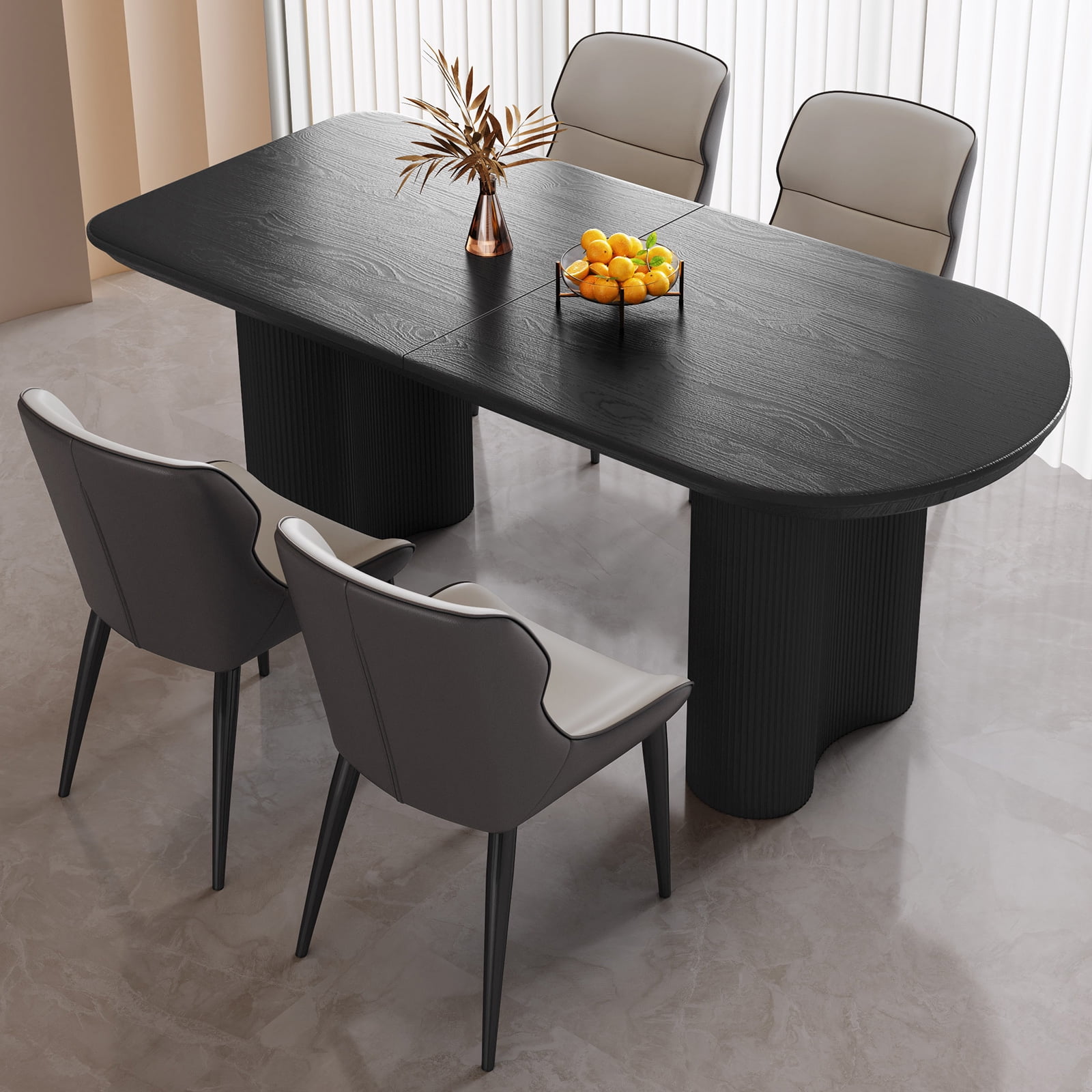 Guyii Oval Dining Table Set of 5, Modern Kitchen Table with 4 Chairs, 5 ...