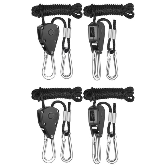 Guyline Camping Pulley Adjustable Rope Buckle 2m 1/8 For Light Lifting Tent Guyline Outdoor Clothesline Pet Leash Upgraded Metal Wheel Load 68-75kg 4PCS
