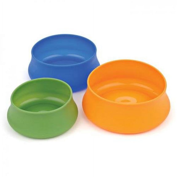Guyot Designs Squishy Dog Bowl - Small 24oz Blue Portable Dog Food Bowl