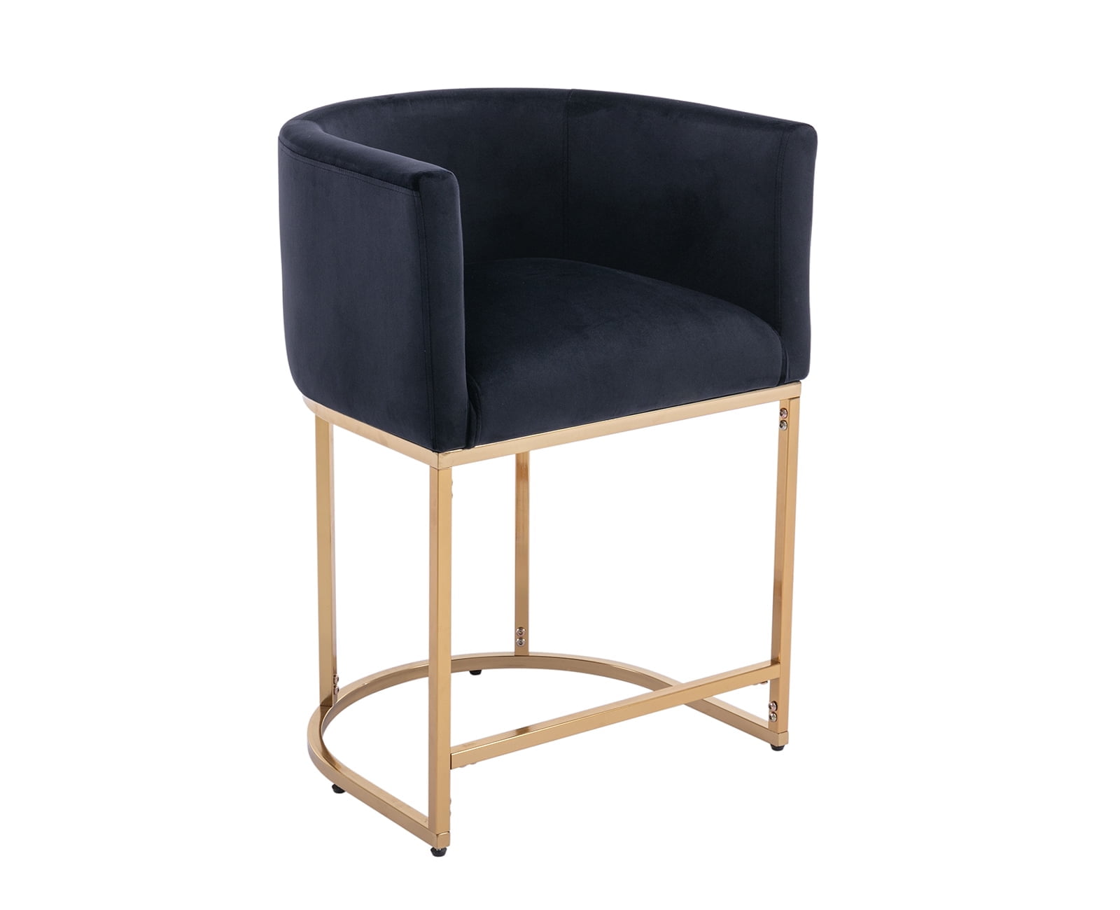 Guyou 24" Modern Velvet Counter Height Bar Stool, Upholstered Bucket ...
