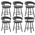 thumbnail image 1 of Guyou 25.5 Inch Counter Height Bar Stools Set of 6 with Curved Back Design Heavy Duty Metal Legs &Soft Upholstered Seats Easy Assembly Space Saving, Grey, 1 of 7