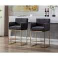 thumbnail image 1 of Guyou 26.75" Modern Bar Stools with Linen Upholstered Counter Height, Charcoal, 1 of 9